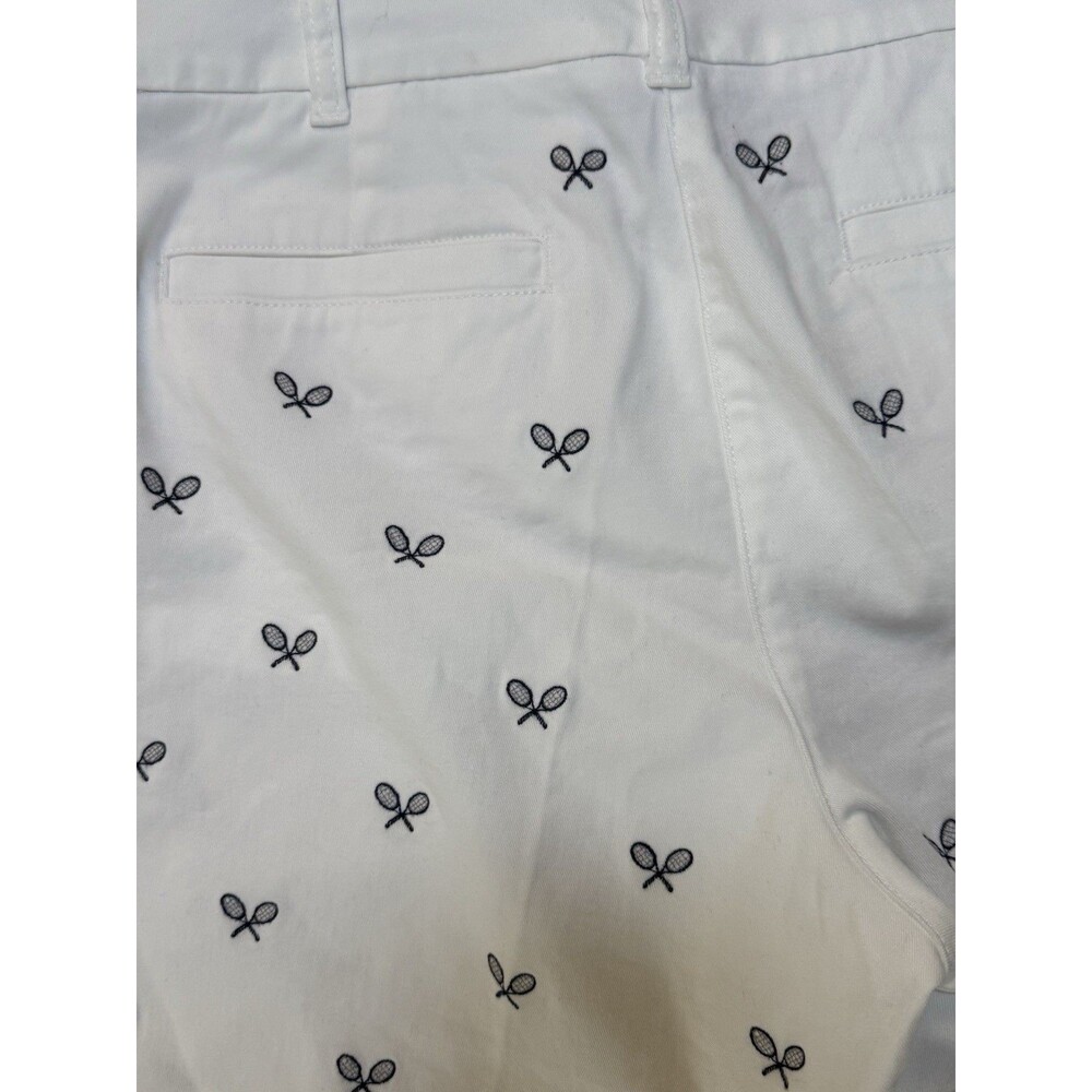J. Crew White Embroidered Chino Shorts WOMEN'S SZ 10 Tennis Preppy Country Club - Picture 3 of 11